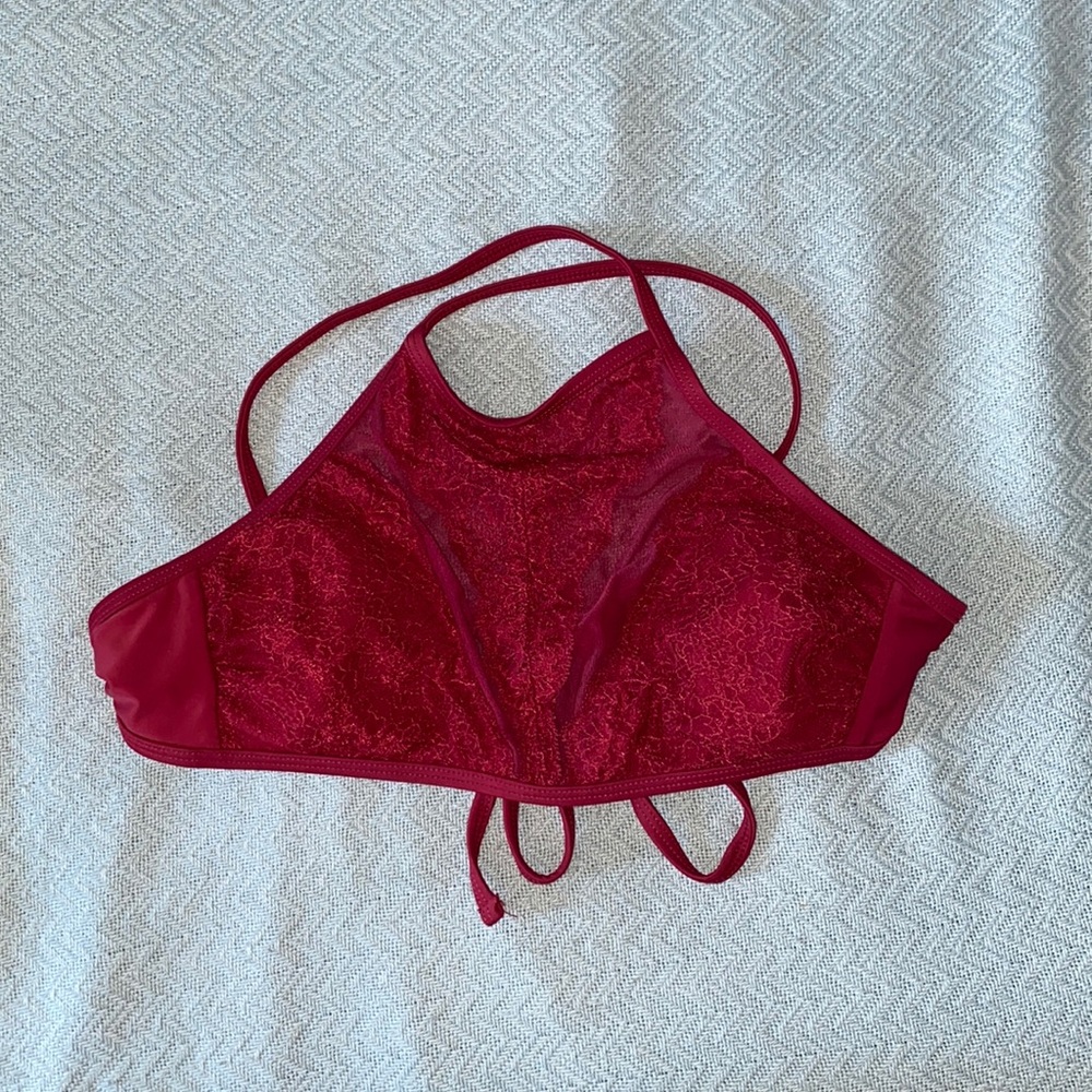 Red bathing suit top